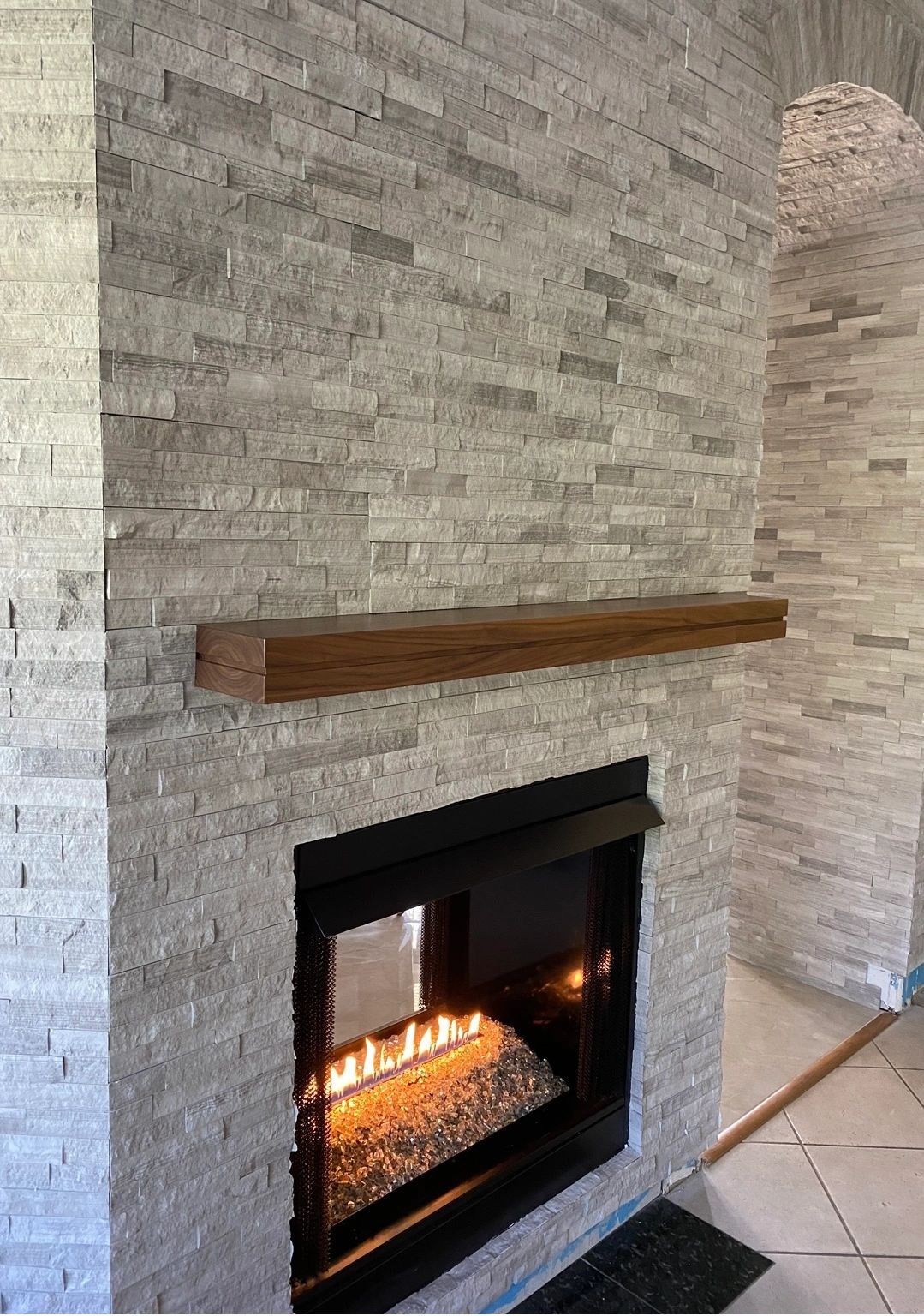 Floating Slab Mantel: floating mantel stone
