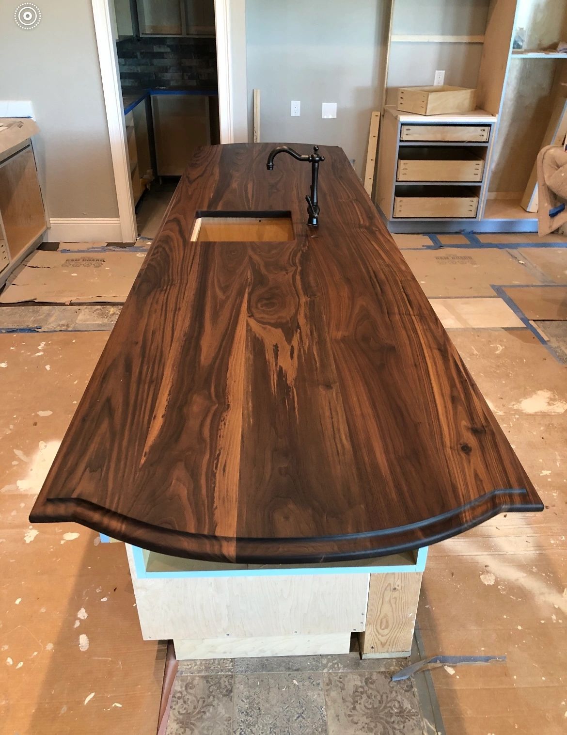 Design & Measure Visit: walnut island in progress